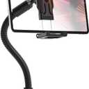 Gooseneck Handlebar Tablet Holder for Bicycle/Treadmill/Stroller, Wheelchair Tablet Mount with Flexible Arm for iPad Pro/Air/Mini, Galaxy, 6.1-15.6" Devices and Thickness Cases [Up to 1.18"]