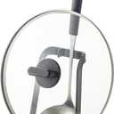 Yamazaki Home Tower Ladle Holder - Lid Stand For Utensils In Kitchen - Steel (Small, Black)