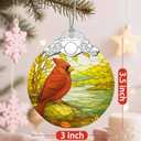 Stained Glass Cardinal Ornament, Christmas Ornaments, Christmas Tree Ornaments, Holiday Ornament & Holiday Decor, Party Gifts for Bird Lovers & Cardinal Gifts