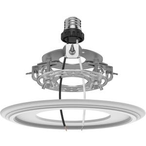 YIIZON 5 and 6 inch Recessed Can Light Conversion Kit, for Ceiling Light Fixture, Pendant Light, Hanging Light, Ceiling Fan, with 7’¾ Beveled & Flat, Steel, Medallion, White Finish