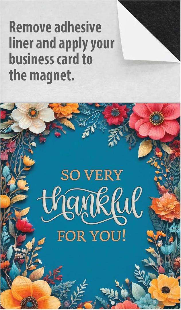 2026 Peel and Stick Magnetic Business Card Calendars, Box of 100, Includes Envelopes, Mail for 1oz Rate, Great Sales Marketing Tool (Thankful - 100 Pack)