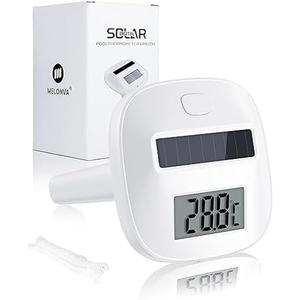 Set of 2 Pack, Solar Digital Pool Thermometer Floating Easy Read Large Display LCD Screen Solar Powered No Batteries Needed Fahrenheit Celsius
