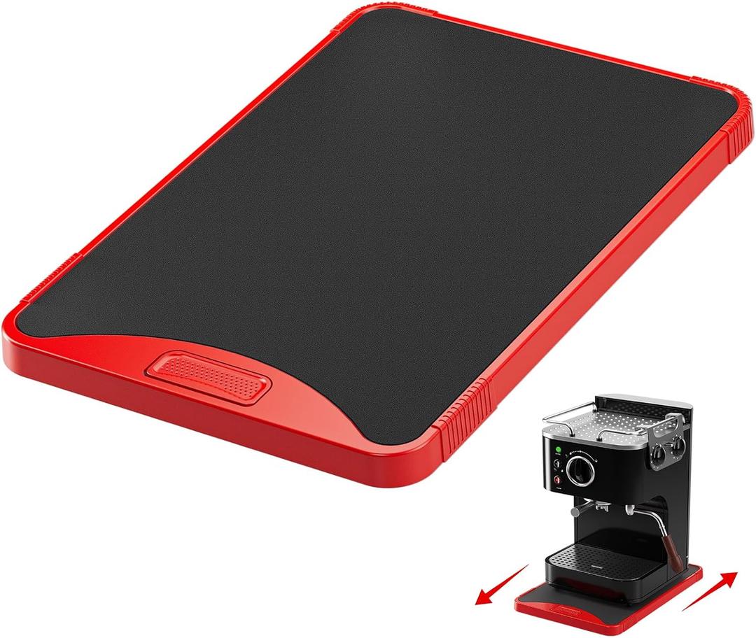 Large Appliance Rolling Tray-Compatible with Single Serve Brewers, Coffee Makers, Stand Mixers, Blenders - Red