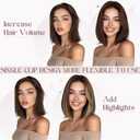 Elailite Short Clip in Hair Extensions Real Human Hair 6PCS Lace Weft Remy Hairpieces for Women Adding Volume 10 Inch Natural Black