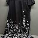 Zeagoo Womens Casual Dresses for Summer Short Sleeve Flare Midi Dress Loose Beach Sundress Pleated Front Dress with Pockets, XXL