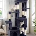 Globlazer Cat Tower for Indoor Cats, Heavy Duty Cat Trees for Large Adult Big Cats Maine Coon Cat Tree Tower with Scratching Post, Extra Large Top Perch, Cat Condos, F61, Dark Grey, 61inch