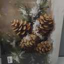 TLESKE Rustic Winter Pine Cones Pinecones Wall Art Decor, Vintage Christmas Canvas Wall Art Print for Farmhouse Bedroom Living Room, Aesthetic Winter Wall Artwork Picture, 16x24