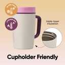 Owala SmoothSip Slider Stainless Steel Insulated Travel Mug with Handle, 100% Leak Proof, For Hot and Cold Drinks, Travel Friendly with Sliding Lock Lid, 12oz, BPA Free, Leak Proof, Daybreak
