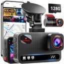 4K+4K Dash Cam Front and Rear, Free 128GB Card Included, 5.8GHz WiFi Dash Camera for Cars, Built-in GPS, G-Sensor, 170°Wide Angle, 3" IPS Screen, 24H Parking Mode, Support 512GB Max