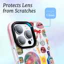 for iPhone 14 Pro Max Case, Retro Party Collage Pattern with Disco & Gin, Military-Grade Drop Protection, Pop Art Disco Soft Slim TPU Protective Cover with Camera Protection for Girls (LightBalls)