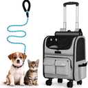 MGB Pet Carrier with Wheels, Rolling Cat Carrier Gray (Not for Airline)