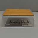 Acrylic Laundry Detergent Sheets Holder with Bamboo Lid, Laundry Soap Sheets Container Box Dispenser for Laundry Room