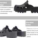 Meetinspace Platform Clogs for Women Stylish Mules Clogs with Thick Sole Quick Drying Comfortable Slip On Sandals with Adjustable Strap (Black) Size 6