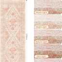Runner Rug 2x6, Non Slip Washable Rugs for Laundry Room, Runners for Hallways, Low Pile Vintage Soft Rugs for Living Room, Kitchen Bathroom, Bedroom Rug(Pink)