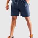 MIER Men's 7 Inch Quick Dry Running Shorts with Phone Pocket  L Navy Blue