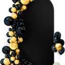 Hemmotop 7.2 ft Arch Backdrop Cover Black, Double-Sided Spandex Arch Covers Stretchy Backdrop for Party, Wedding, Birthday, Baby Shower- Non-See Through, Reusable - Ideal for Balloon Arches