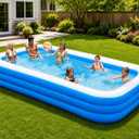 Large Inflatable Pool for Adults, 120"x70"x22" Oversized Thickened Blow Up Pool for Family, Full-Sized Swimming Pool for Backyard, Garden and Outdoor Fun