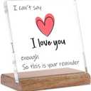 FreeJac I Love You Gifts for Her Him - Valentines Day Gifts for Girlfriend Wife Christmas Birthday Wedding Anniversary Keepsake Loving Acrylic Plaque Gifts for Boyfriend Husband Miss You Gifts