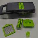 KEOUKE Vegetable Chopper Mandoline Slicer Grey - 12 in 1 Interchangeable Blades Food Chopper with Container, Hand Guard & Drainer, Veggie Dicer Kitchen Gadget for Onion, Cucumber, Tomato, Fruit