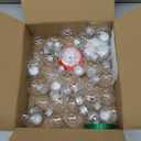 30 Pieces Christmas Booze Balls, Christmas Tree Hanging Ornaments Clear Plastic Fillable Bulbs Pendant Ball with Screw Caps and Ribbons for Christmas Home Party Decor (Silver)