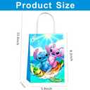 12Pcs Cartoon Blue Party Gift Bags Goodie Bags with Handle for Kids Birthday Decorations Party Supplies