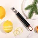 2 x Stainless Steel Channel Knife, Multifunctional Lemon Zester Fruit Peeler with Hanging Loop Lemon Twist Peeler Fruit Peeler Citrus Zester Tool for Cocktail Kitchen Home Bar (Black Gold)