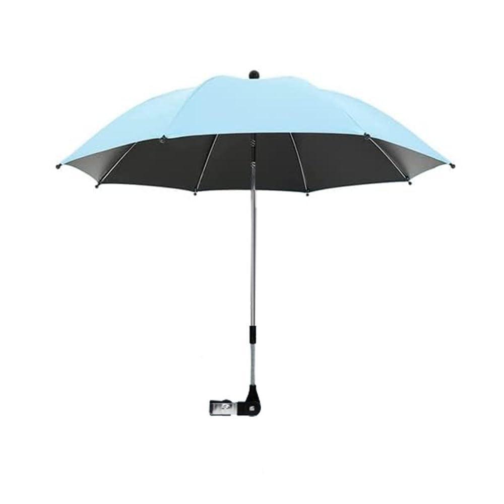 Clip-On Universal Stroller Umbrella with UV Protection, Baby Stroller Parasol 85cm/33.5in Diameter with Umbrella Clip Fixing Device