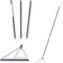 Multifunction Magic Air Broom, Rubber Squeegee Broom with 53" Long Handle, Silicone Floor Scraping Sweeper for Floor Bathroom Foam Kitchen Shower Tile Marble Pet Hair Fur Glass Window Cleaning, Grey