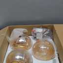 Amber Glass Pendant Lights Kitchen Island Lighting Globe Pendant Light Fixtures Modern Pendant Lighting for Bedroom Living Dining Room Light Fixture (7.87 in, 3 Pack)