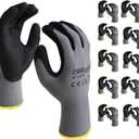 Corestar Safety Work Gloves Sandy MicroFoam Nitrile Palm Coated Seamless Nylon Micro-Foam Gloves 10 Pairs, L