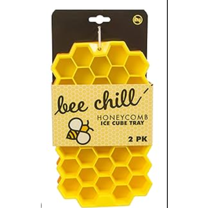 Bee Chill Ice Trays, Silicone Ice Tray for Making Hexagonal Ice, Yellow 2 Pack