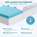 MASVIS Queen Size Dual Layer 4 Inch Memory Foam Mattress Topper, 2 Inch Cooling Gel Memory Foam and 2 Inch Pillow Top Mattress Pad Cover for Back Pain, Medium Support