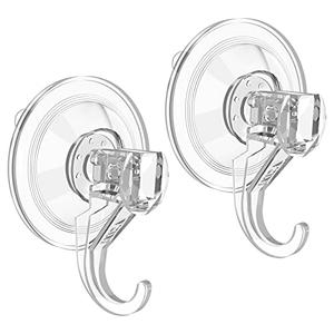 VIS'V Wreath Hanger, Large Suction Cup Wreath Hooks, Heavy Duty, 22 LB Capacity, Removable and Reusable, Clear, 2 Pcs