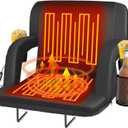 Seeutek Heated Stadium Seats for Bleachers, Portable Stadium Seats with Back Support, USB 3 Levels Bleacher Chairs with Back and Cushion, 5 Pockets Poldable Stadium Chairs for Sports Games,21in 1PC