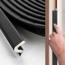 Weather Stripping Door Seal Strip 26FT Door Soundproofing V-Shape Insulation Strip for Large Gap 