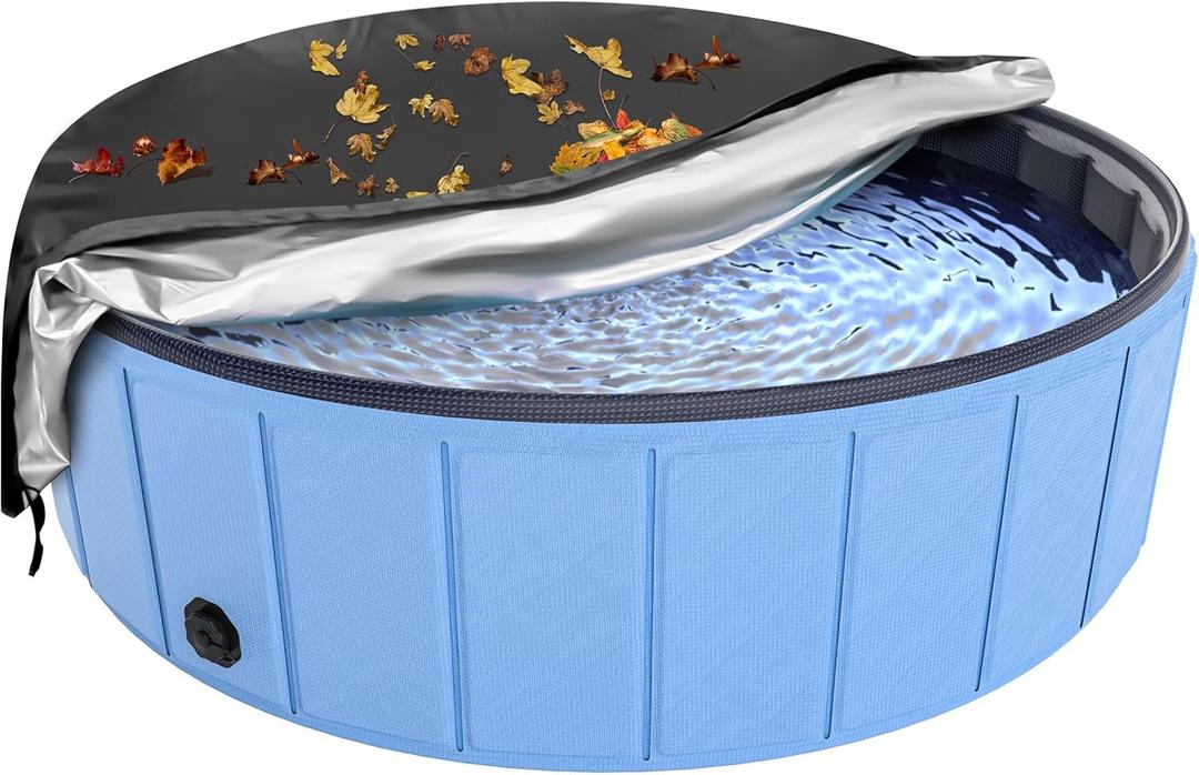 Foldable Dog Pool Cover 79inch, Hyperzoo Swimming Pool Cover for Kids and Pets, Collapsible Dog Bath Pool Cover, Inflatable Paddling Cover, Tear Resistant Fade Resistant Waterproof Prevent Leaves Foldable Dog Pool Cover 79inch, Hyperzoo Swimming Pool Cover for Kids and Pets, Collapsible Dog Bath Pool Cover, Inflatable Paddling Cover, Tear Resistant Fade Resistant Waterproof Prevent Leaves
