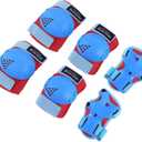 BOSONER Kids/Youth Knee Pad Elbow Pads for Roller Skates Cycling BMX Bike Skateboard Inline Rollerblading, Skating Skatings Scooter Riding Sports, Medium(6-15 years), Blue