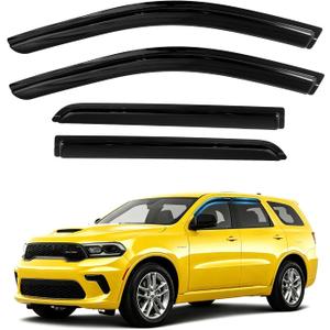 Durango Rain Guards - Window Visors for Dodge Durango 2011-2025 2026, Out-Channel Side Window Rain Guards for Durango, 4PCS, Black, Car Accessories