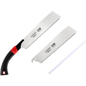 2 in 1 Japanese Hand Saw10.4Inch Pruning SawSK-5 Steel pruning saws for treeReplaceable Blade for DIY Craft, Non-Slip Bending Hand Handle, Sharp & Lightweight for Woodworking and Garden Trim