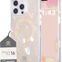 COCOMII Rectangle Case for iPhone 16 Pro, Compatible with MagSafe, Natural Real Mother of Pearl