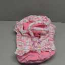 BABESIDE 2 Pcs Reborn Baby Doll Accessories, Pink Floral Baby Doll Bassinet with Pillow and Built-in Carrier, Foldable Doll Bed with Handle for 17-22 Inch Lifelike Dolls (Dolls Not Included)