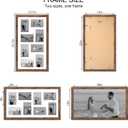 Hongkee 12x22 Picture Frame Set of 2, Rustic Brown with Glass Collage Frame, Display Eight Opening 4x6 Photos With Mat or 12 x 22 Newspaper Without Mat - Horizontal or Vertical Wall Mounting, 12x22 in matted to 8-4x6