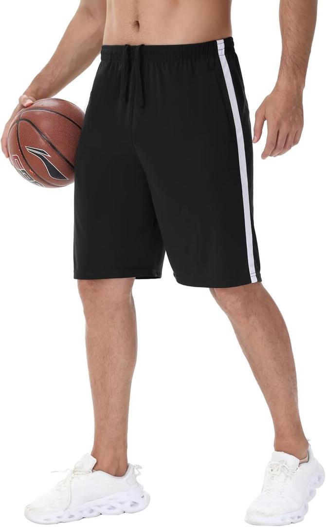 IUKIO Men's Basketball Shorts with Pockets Athletic Running Shorts Workout Training Gym Shorts Size S