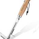 WORKPRO Crack Weeder, 12" Stainless Steel Crevice Weeding Tool with Beech Wood Handle, L-Shaped Side-Walk Weed Puller Spatula, for Garden Lawn Yard Patio Terrace Paving Moss, Small Gardening Tool