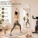 Leinuosen Full Length Acrylic Wall Mirror,Self Adhesive, 40" x 10", Arched