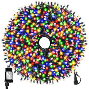 MZD8391 328FT 1000LEDs Christmas Lights Outdoor Indoor 8 Modes for Christmas Tree Party Decoration, 100% UL Listed (Multicolor)