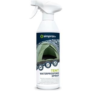 simprax Tent Waterproofing Spray - Certified Eco-Friendly, UV-Stable & Biodegradable Waterproof Spray | Made in Germany | Waterproofing Spray Enhances Water-Repellency for Tent & Technical Textiles (16.9oz)