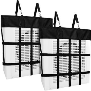 Tessco 2 Pcs Box Fan Holder Horse Stall Classic Fan Bag Hanging Web Holder Nylon Box Hay Bag (Black)