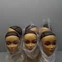 Leinuosen 6 Pcs Female Realistic Mannequin Head for Wigs 19" Lifelike Plastic Manikin Display for Sunglasses, Earrings, Jewelry, Beauty Accessories, Brown
