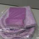 96Pcs Holographic Rainbow Purple Plates and Napkins Sets - Iridescent Purple Birthday Decorations for Girls - Serves 24